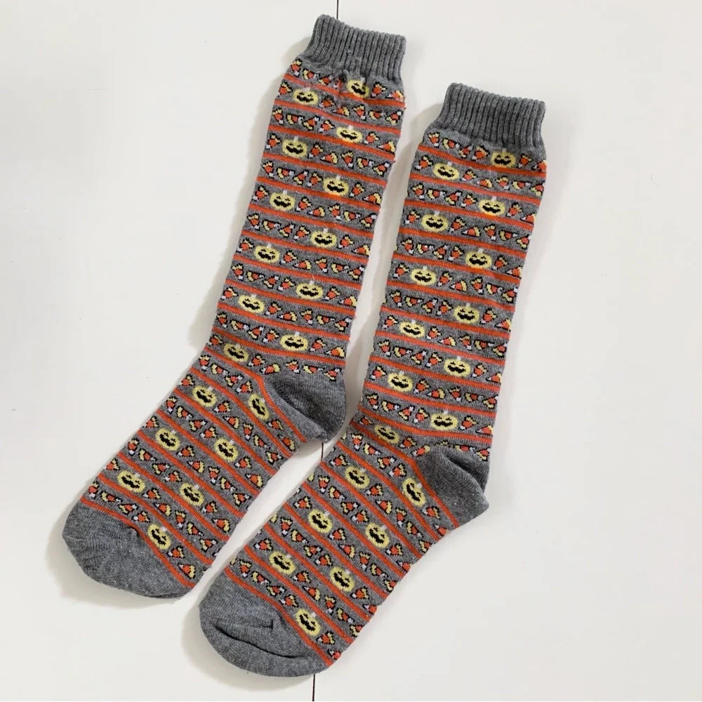 Vintage Halloween glitter socks candy corn and Jack o lanterns